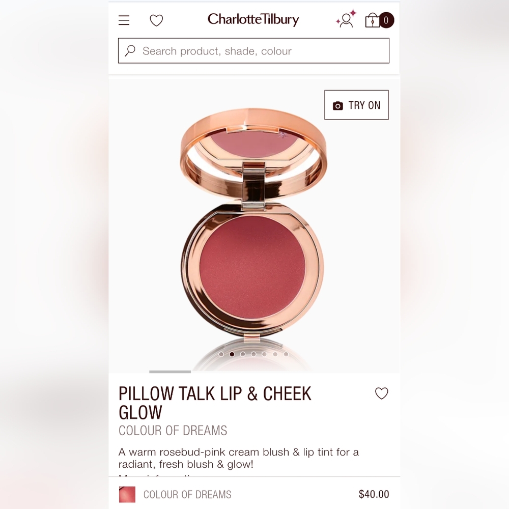 Charlotte Tilbury Pillow Talk Lip & Cheek Glow In Colour Of Dreams 2.5g  NWT - Picture 3 of 9